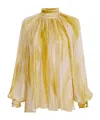 Elisabetta Franchi Butter Curry Blouse In Butter/curry