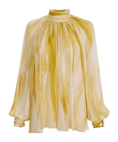 ELISABETTA FRANCHI ELISABETTA FRANCHI TULLE PRINTED CREPON BLOUSE