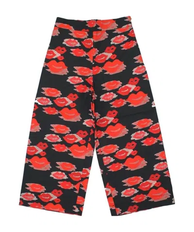 Elisabetta Franchi Printed Casual Pants In Black