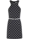 Elisabetta Franchi Printed Crêpe Mini Dress In Black