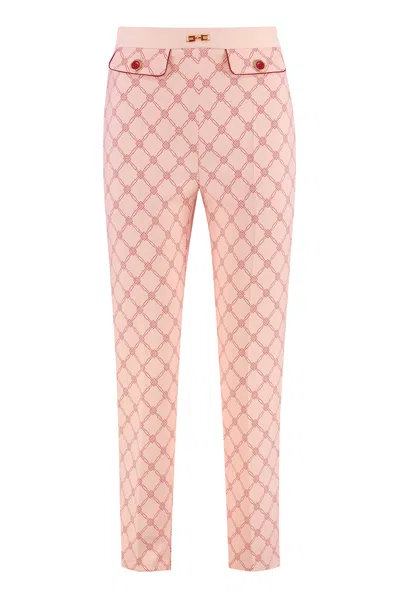 ELISABETTA FRANCHI PRINTED CRÊPE TROUSERS