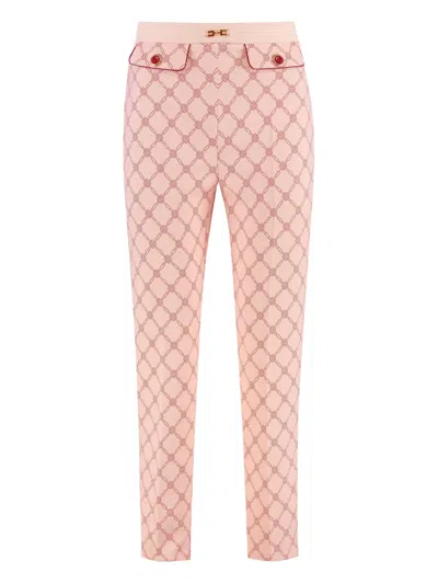 ELISABETTA FRANCHI GEOMETRIC-PRINT TROUSERS