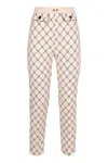 Elisabetta Franchi Light Beige Trousers With Geometric Pattern