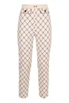 Elisabetta Franchi Printed Cropped Trousers In Green