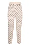 Elisabetta Franchi Printed Cropped Trousers In Panna