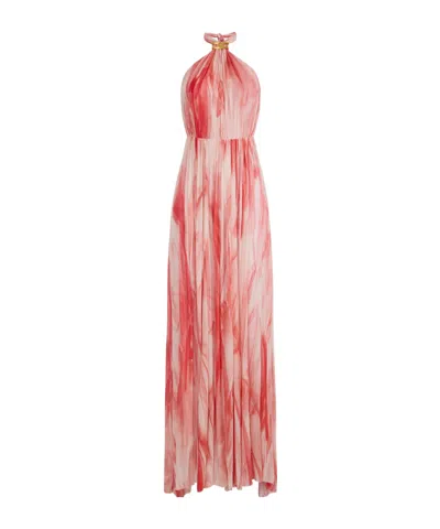 ELISABETTA FRANCHI ELISABETTA FRANCHI ABSTRACT PRINTED HALTERNECK MAXI DRESS