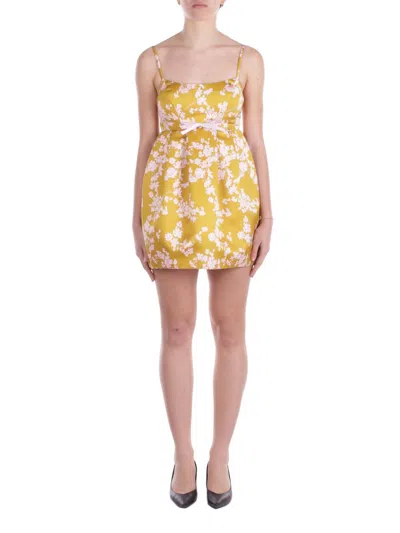 Elisabetta Franchi Printed Duchess Satin Doll Dress In Multi