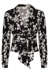 Elisabetta Franchi Georgette Blouse With Floral Pattern And Waist Sash