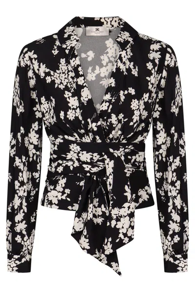 ELISABETTA FRANCHI ELISABETTA FRANCHI PRINTED GEORGETTE BLOUSE