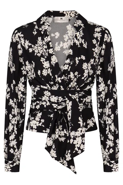 ELISABETTA FRANCHI PRINTED GEORGETTE BLOUSE