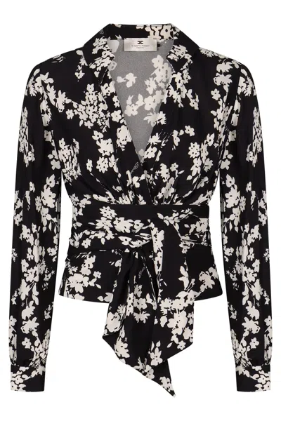 ELISABETTA FRANCHI ELISABETTA FRANCHI PRINTED GEORGETTE BLOUSE