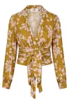 Elisabetta Franchi Curry Quarzo Floral Shirt In Green