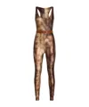 Elisabetta Franchi Printed Jumpsuit In Brown