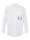 Elisabetta Franchi White Striped Cotton Poplin Shirt In White