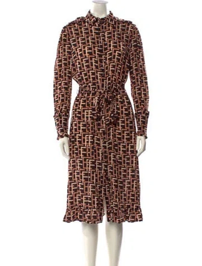 Pre-owned Elisabetta Franchi Printed Midi Length Dress In Multi
