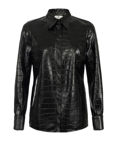 Elisabetta Franchi Printed Shirt In Black