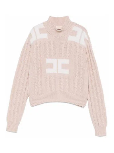Elisabetta Franchi Kids' Pullover With Logo In Neutral