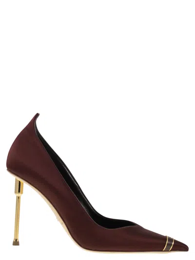 Elisabetta Franchi Pumps With Sculpted Heels In Burgundy
