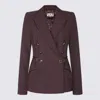 Elisabetta Franchi Double-breasted Blazer Waist Belt Detail In Multi
