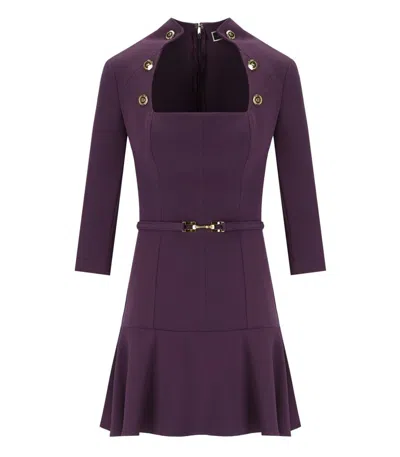 ELISABETTA FRANCHI ELISABETTA FRANCHI PURPLE DRESS WITH BUTTONS