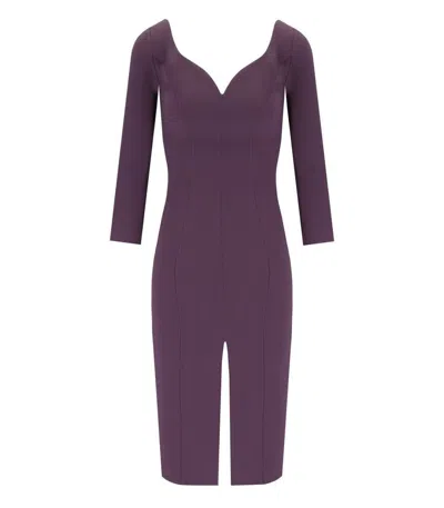 Elisabetta Franchi Purple Midi Sheath Dress