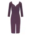 Elisabetta Franchi Purple Midi Sheath Dress In Purple