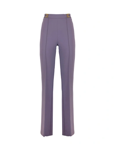 Elisabetta Franchi Purple Palazzo Trousers In Bi3candy Violet