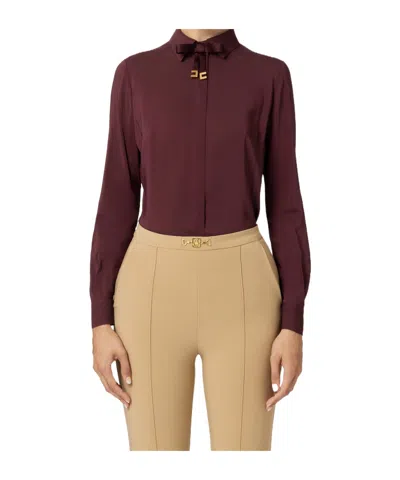 Elisabetta Franchi Pussy-bow Blouse In Red