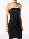 Elisabetta Franchi Python-effect Bustier-style Mini Dress In Black
