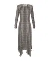 Elisabetta Franchi Python-print Belted Asymmetric Dress In Gray