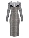 Elisabetta Franchi Python-print Mesh-insert Midi Dress In Black