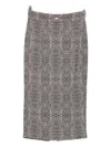 Elisabetta Franchi Python-print Pencil Skirt In Brown