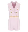 Elisabetta Franchi Jumpsuit With Shoulder Pads And Leather Belt