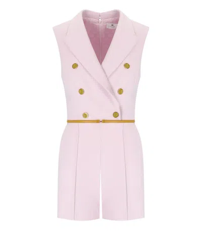 ELISABETTA FRANCHI ELISABETTA FRANCHI QUARZO CURRY SHORT JUMPSUIT WITH BUTTONS