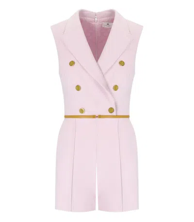 ELISABETTA FRANCHI ELISABETTA FRANCHI QUARZO CURRY SHORT JUMPSUIT WITH BUTTONS