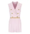 Elisabetta Franchi Jumpsuit With Shoulder Pads And Leather Belt