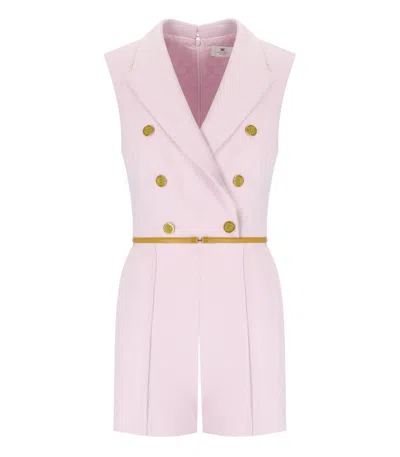 ELISABETTA FRANCHI ELISABETTA FRANCHI QUARZO CURRY SHORT JUMPSUIT WITH BUTTONS