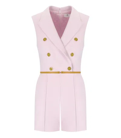 ELISABETTA FRANCHI QUARZO CURRY SHORT JUMPSUIT WITH BUTTONS