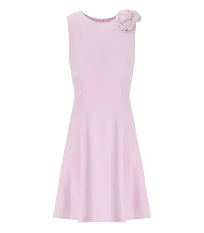 Elisabetta Franchi Quarzo Sheath Dress With Brooch In Pink