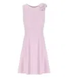 Elisabetta Franchi Quarzo Sheath Dress With Brooch In Pink