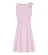 Elisabetta Franchi Quarzo Sheath Dress With Brooch In Pink