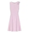 Elisabetta Franchi Light Crepe Dress With Floral Detail In Pink