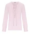 Elisabetta Franchi Quarzo Shirt With Laces In Pink