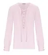 Elisabetta Franchi Quarzo Shirt With Laces In Pink
