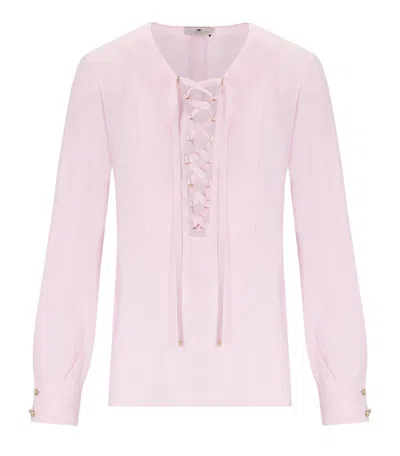 ELISABETTA FRANCHI QUARZO SHIRT WITH LACES
