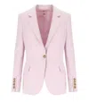 Elisabetta Franchi Quarzo Single Breasted Jacket In Pink