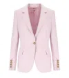 Elisabetta Franchi Quarzo Single Breasted Jacket In Pink