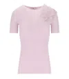 Elisabetta Franchi Quarzo T-shirt With Flower In Pink