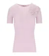 Elisabetta Franchi Quarzo T-shirt With Flower In Pink