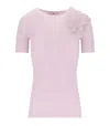 Elisabetta Franchi Quarzo T-shirt With Flower In Pink